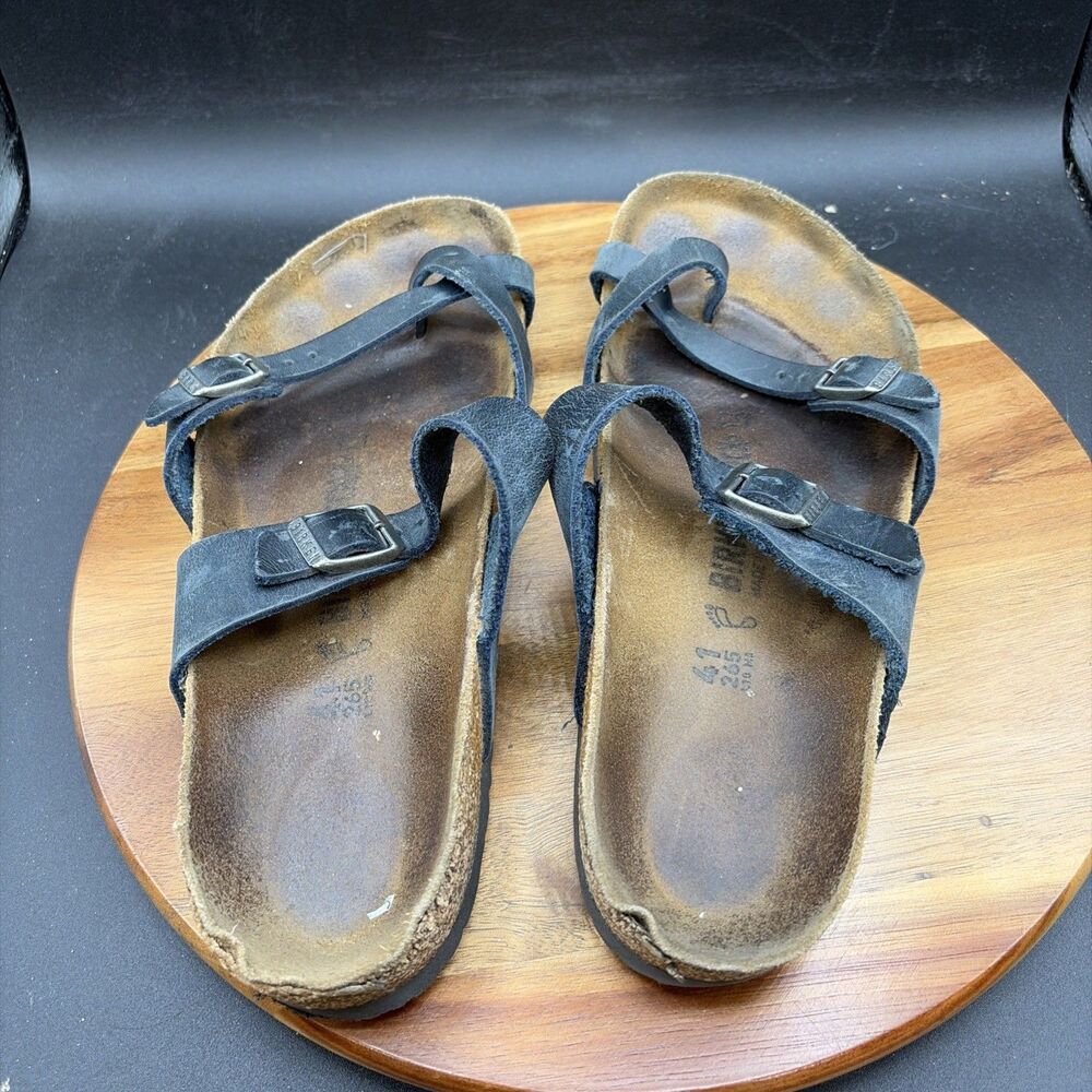 Birkenstock Mayari Womens Size 10 Sandals Navy Blue Toe Loop Comfort Shoes - Picture 8 of 9
